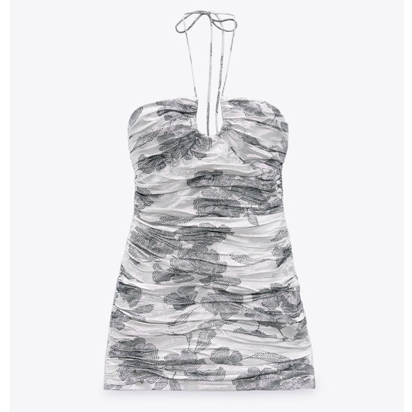 𝗡𝗪𝗧 𝗭𝗮𝗿𝗮 • Draped Dress W/Metallic Thread - Picture 12 of 15